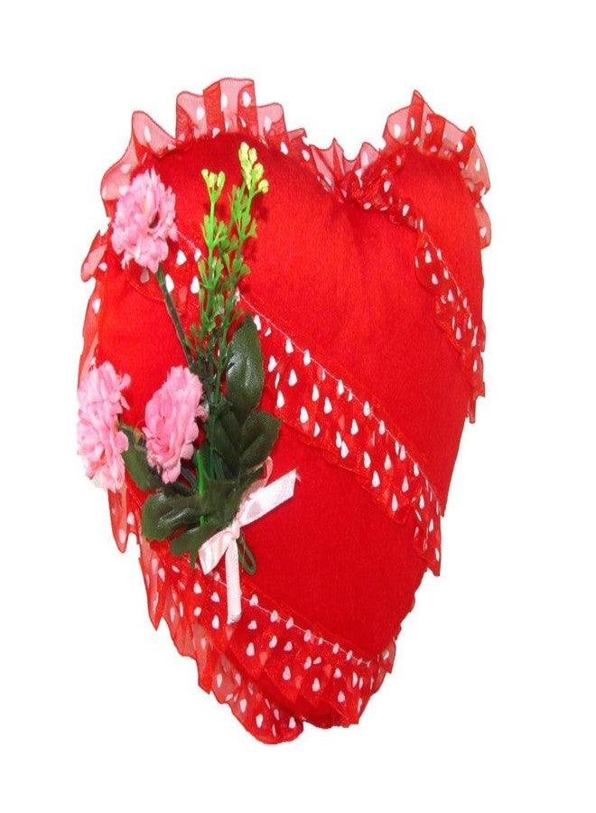 تيكلز لعبة قطيفة ناعمة محشوة على شكل قلب مع وسادة وردة، هدية مثالية للأولاد والبنات في ذكرى الزواج وأعياد الميلاد وعيد الحب (الحجم: 28 سم، اللون: أحمر) - Image 2